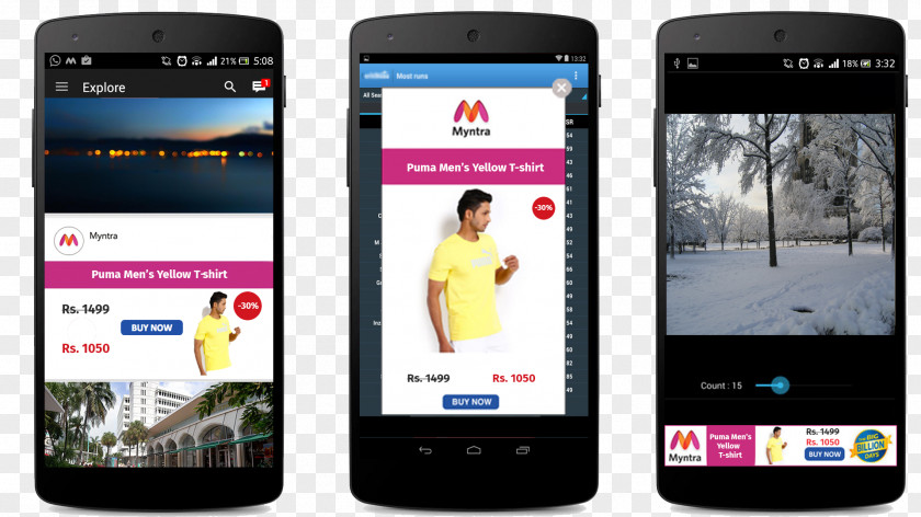 Myntra Feature Phone Smartphone Advertising Interstitial Webpage Behavioral Retargeting PNG