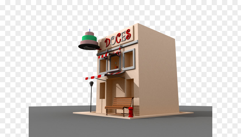 3D Candy Shop Modeling Computer Graphics Autodesk Maya House PNG