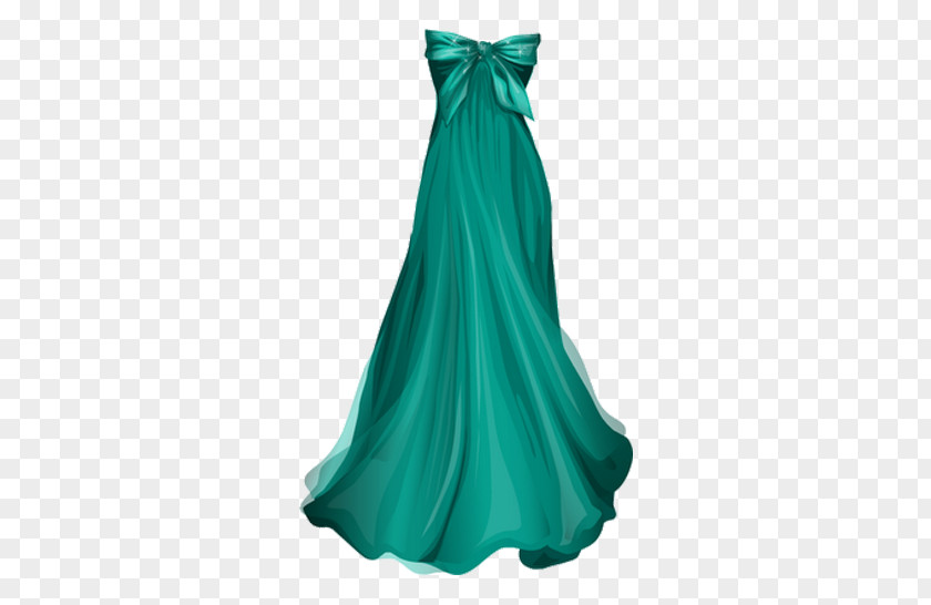 Green Dress Ball Gown Fashion PNG