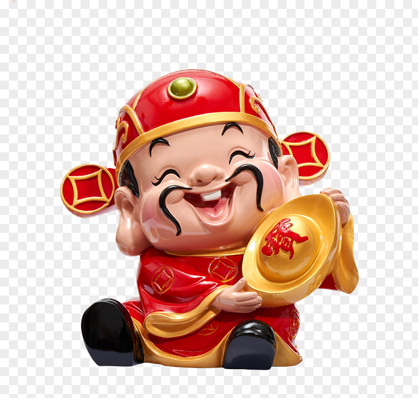 Q Version Doll Treasurer Caishen U5143u5b9d Sanxing Chinese New Year Sycee PNG