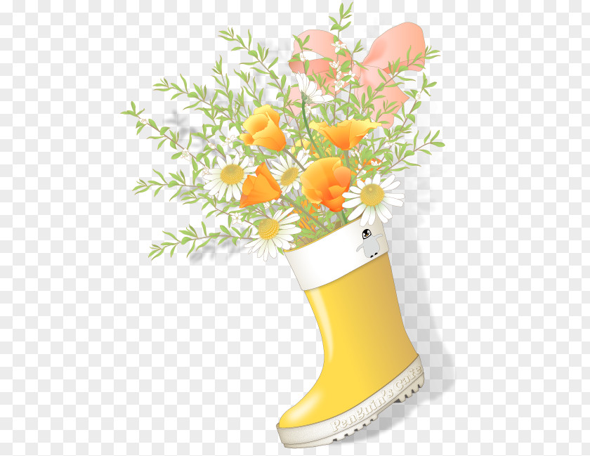 Rain Boots Cut Flowers Floral Design Vase Flowerpot PNG