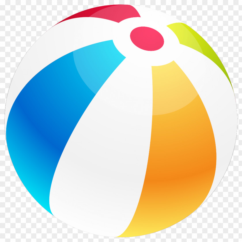Vector Hand Colored Beach Ball Computer File PNG