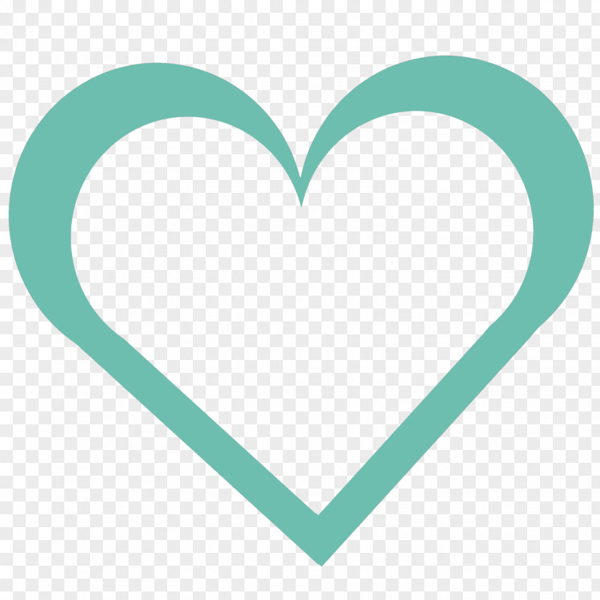 Heart Line Turquoise Teal Logo Font PNG