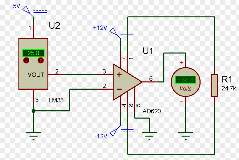 Lm Sensor Electronics Instrumentation Amplifier Proteus Design Suite Electrical Engineering PNG