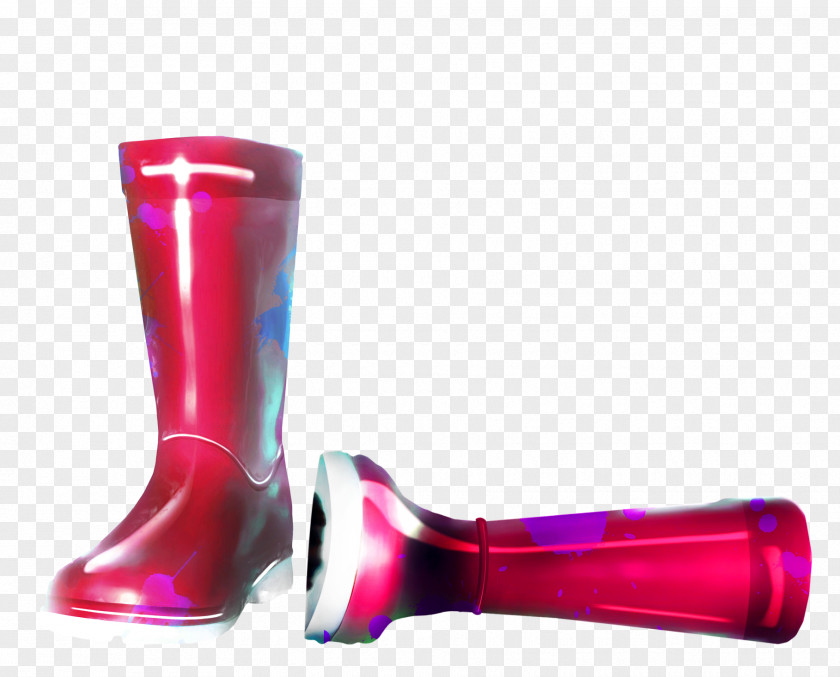 Rose Red Hand-painted Rain Boots Material Free To Pull Color Blue Wellington Boot PNG
