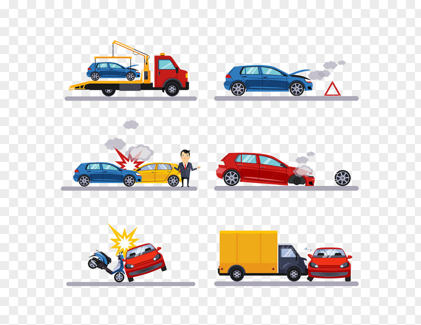Traffic Accident Cartoon Collision Illustration PNG