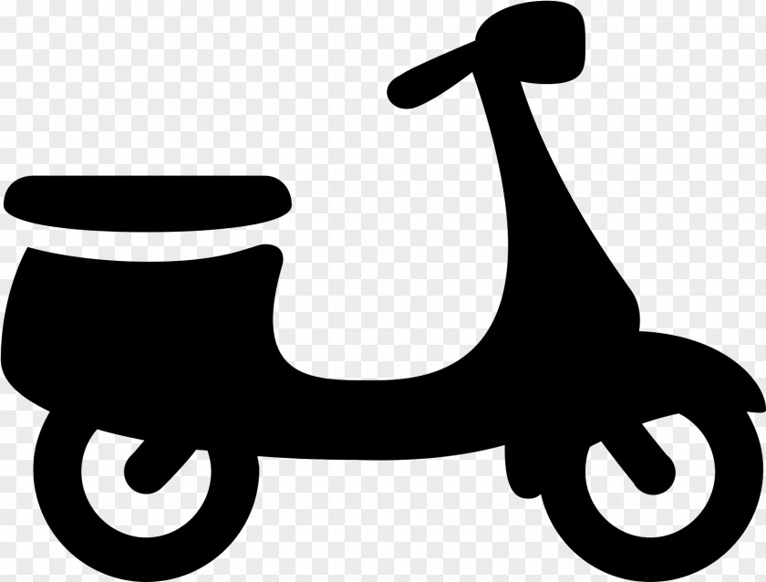 Vespa Blackandwhite Bicycle Cartoon PNG