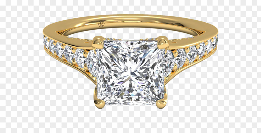 Ganesh Design Hand Rings Diamond Wedding Ring Princess Cut Engagement PNG