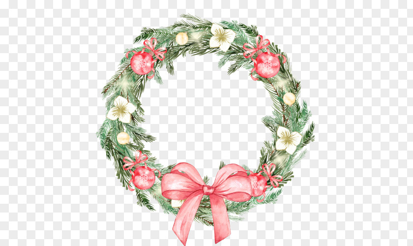 Lei Pine Family Christmas Wreath Drawing PNG