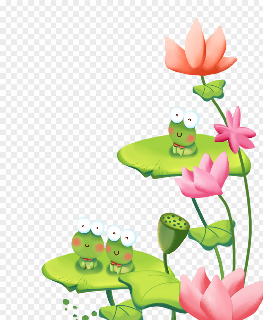 Lotus Frog Clip Art PNG