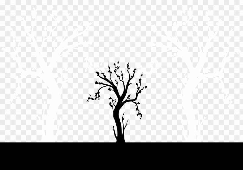 Dead Tree Silhouette Background White Graphic Design Pattern PNG