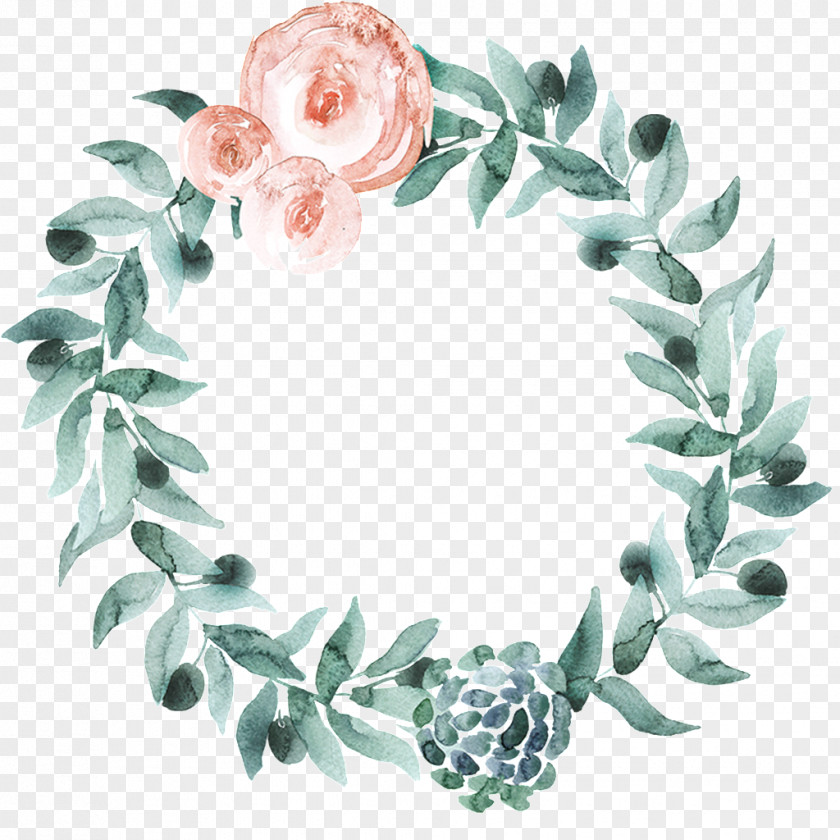 Floral Wreath Watercolor Painting Image Design Graphics Watercolor: Flowers PNG