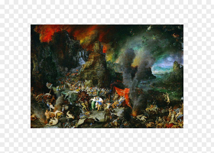 Painting Aeneas And Sibyl In The Underworld Hades Canvas PNG