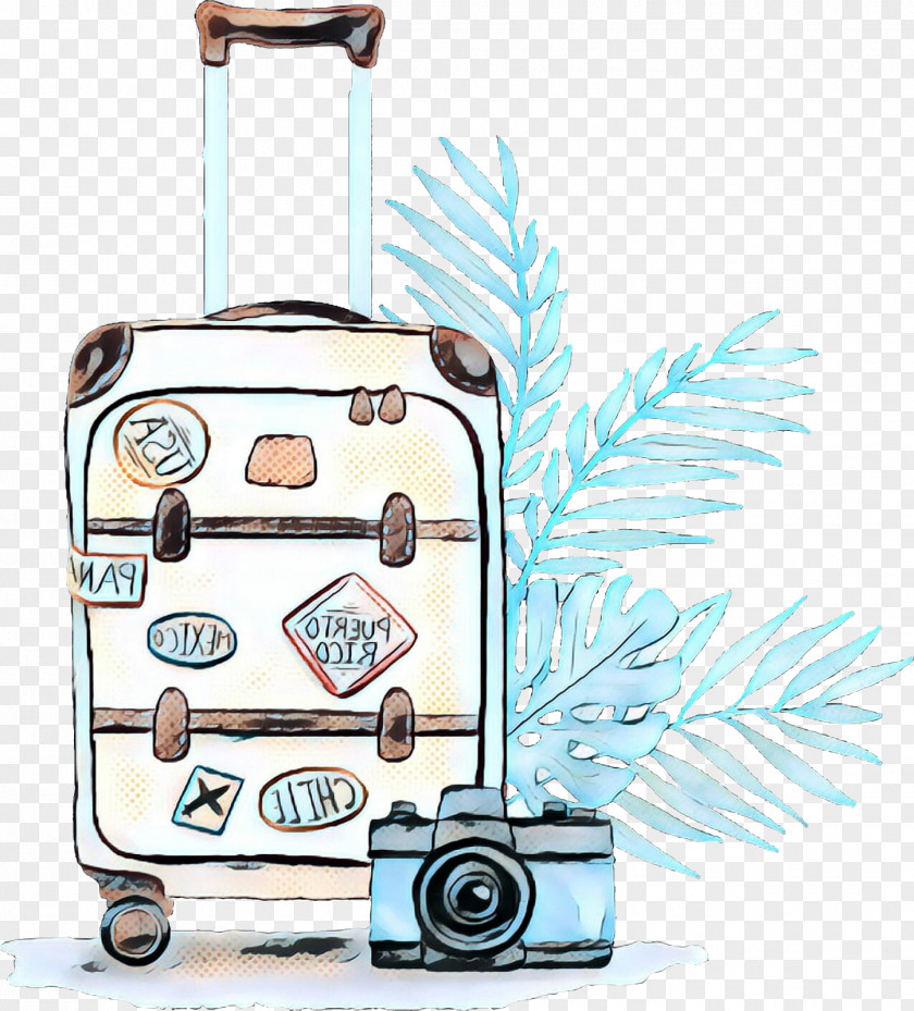 Rolling Suitcase Travel Retro PNG