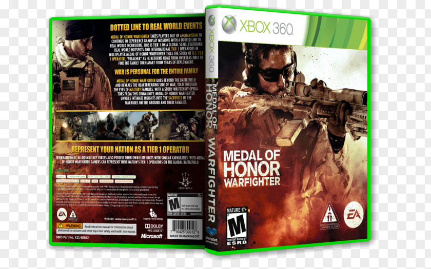 Xbox 360 Medal Of Honor: Warfighter PC Game PNG