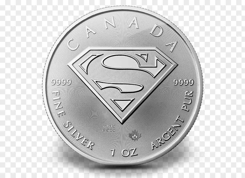 Canada Superman Canadian Silver Maple Leaf Coin PNG