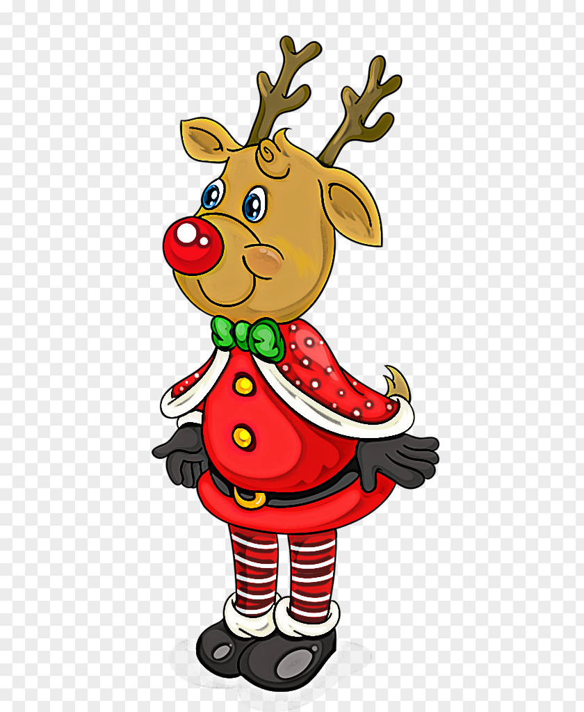 Cartoon Christmas Happy Deer Pleased PNG