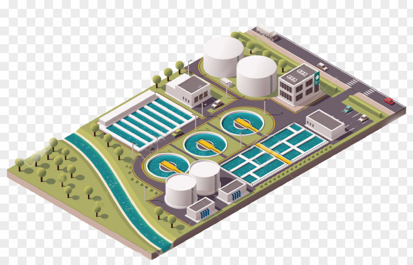 Isometric House Water Treatment Vector Graphics Sewage Wastewater Royalty-free PNG