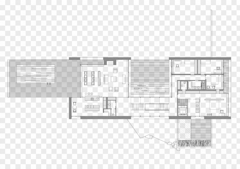 Terraces And Open Halls House Villa Project Floor Plan Architecture PNG