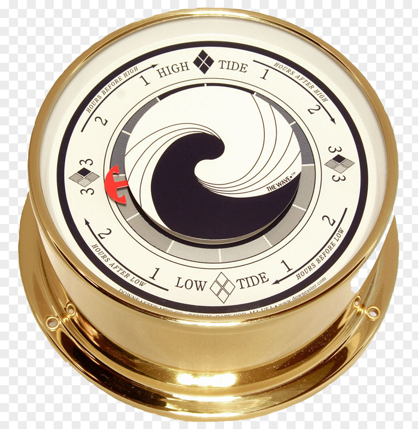 Weather Instruments Brass Cape Cod Wind & Tide Clock Wave Shore PNG