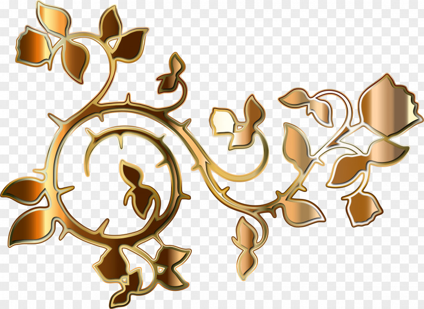 Gold Roses Cliparts Trumpet Vine Rose Clip Art PNG