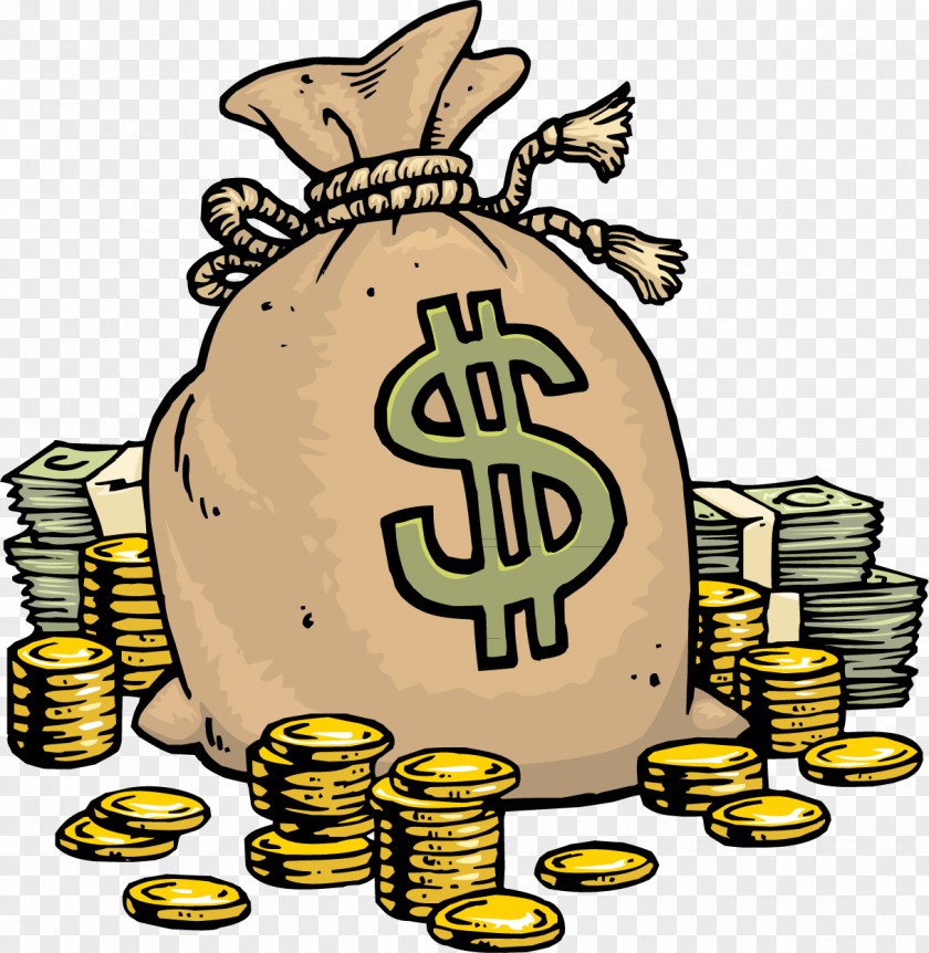 Money Bag Cartoon Clip Art PNG