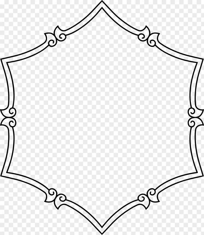 Hexagon Frame Ornament Drawing Line Art Clip PNG