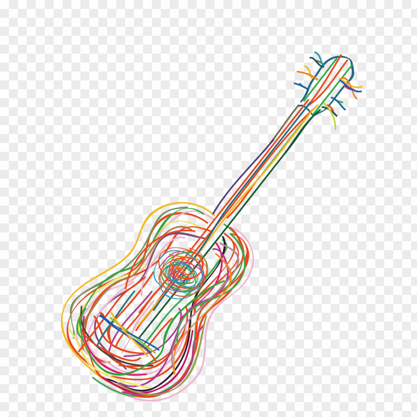 Vector Painted Guitar Technology Area Pattern PNG