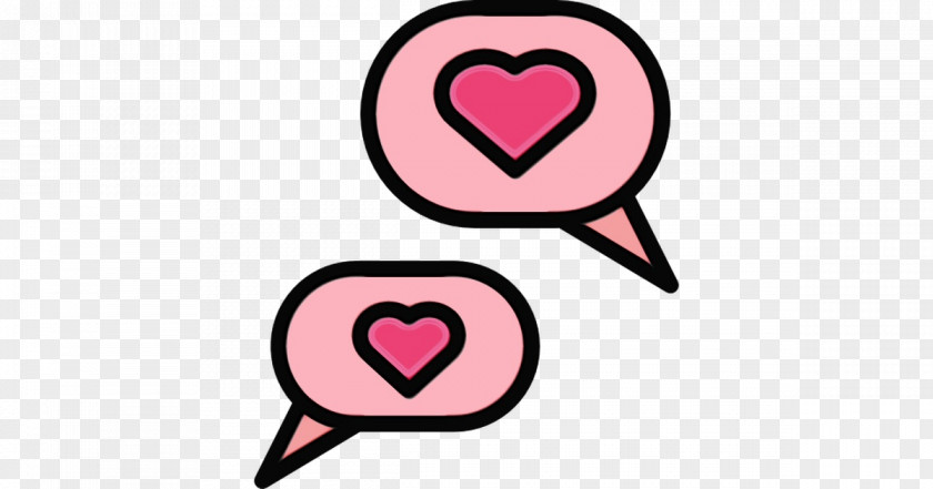 Pink Heart Line Symbol Font PNG