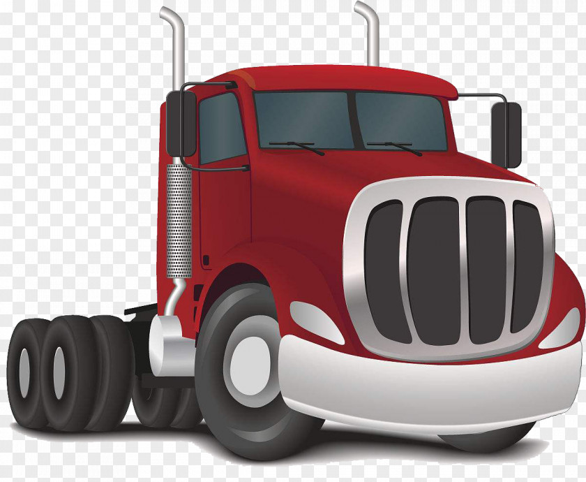 Red Truck Car Pickup Intermodal Container PNG
