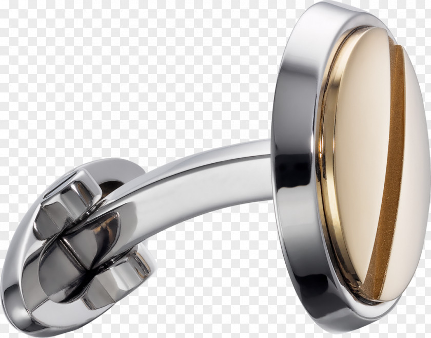 Ring Cufflink Silver Gold Cartier PNG