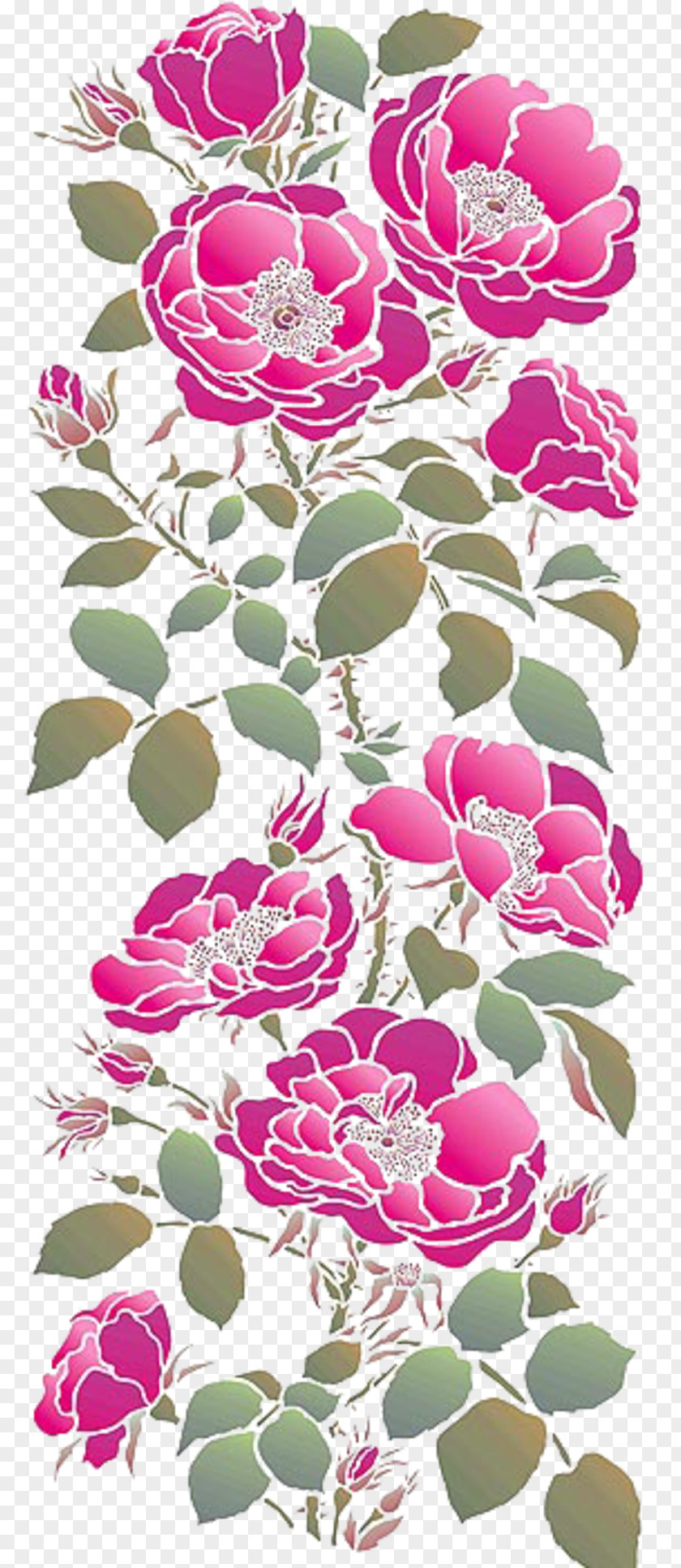 Stencil Rose Painting PNG