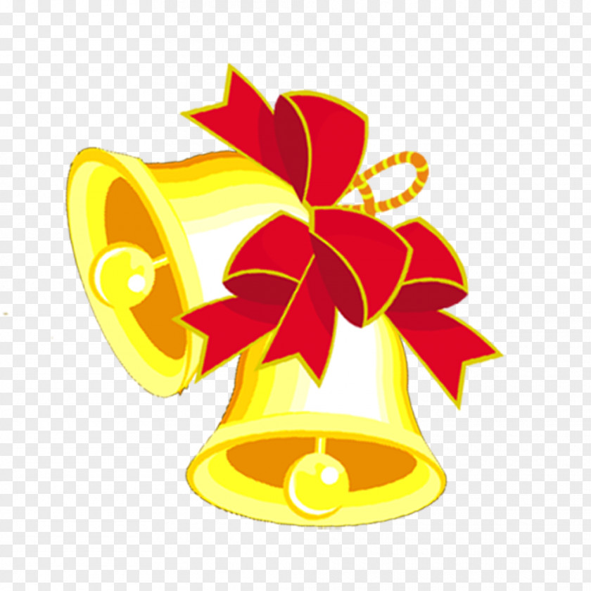 Vector Yellow Bell Christmas Clip Art PNG