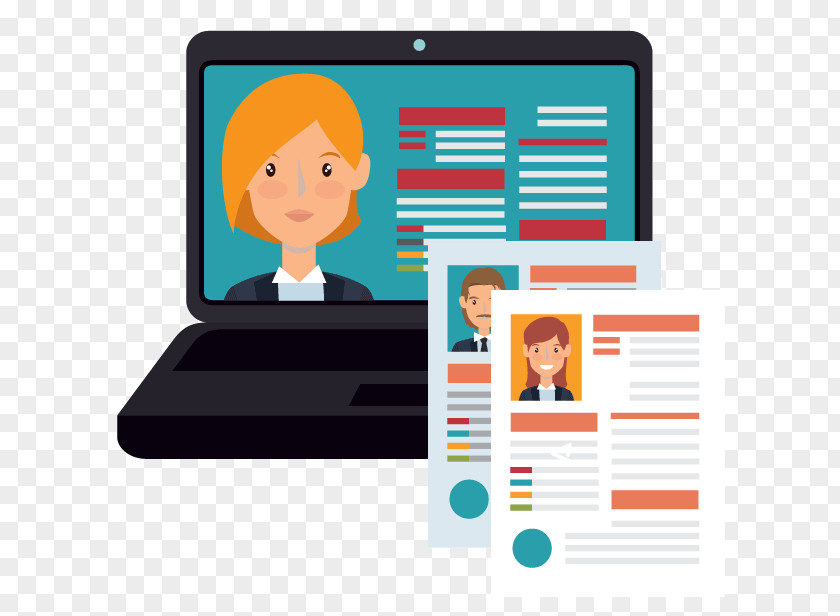 Learning Computer Interview Cartoon PNG