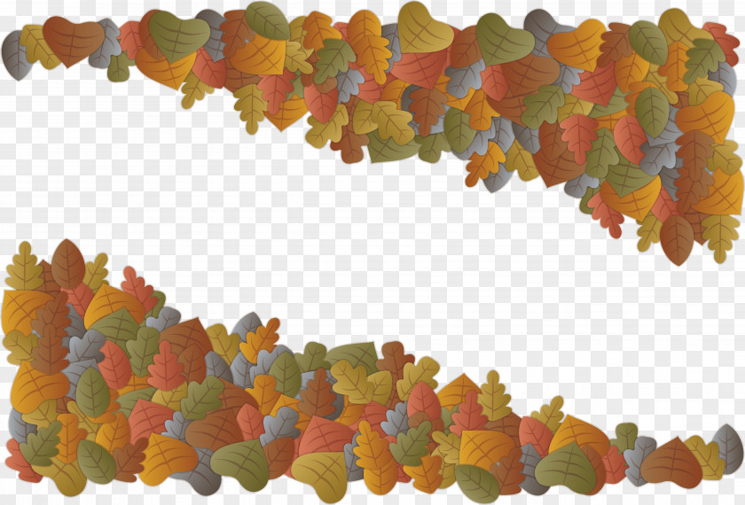 Beautifully Stacked Autumn Leaves Border Leaf PNG