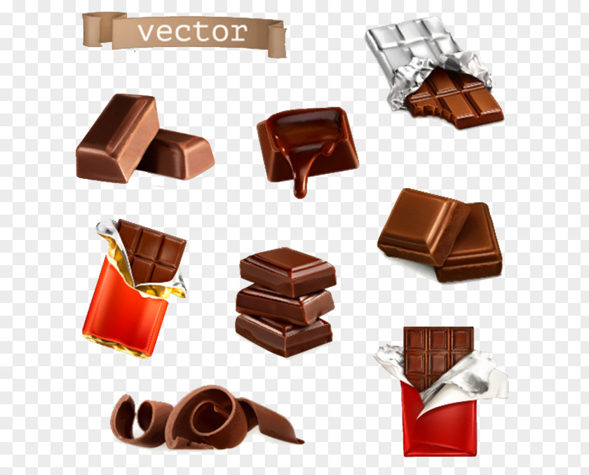 Multi-element Chocolate Bar Illustration PNG