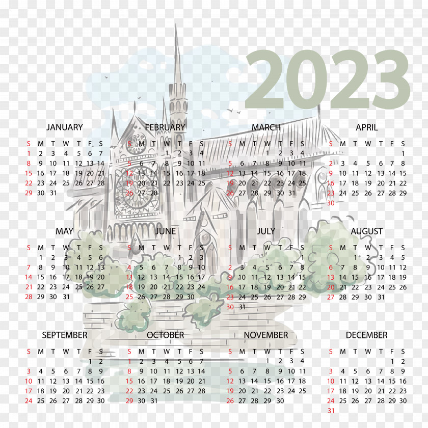 Calendar English Language Font 2012 PNG