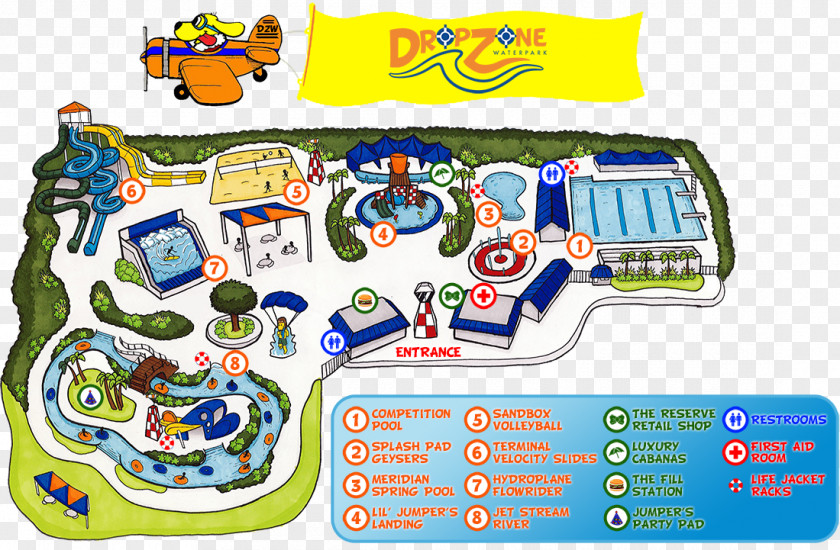 Waterpark DropZone Camelbeach Water Park Map PNG
