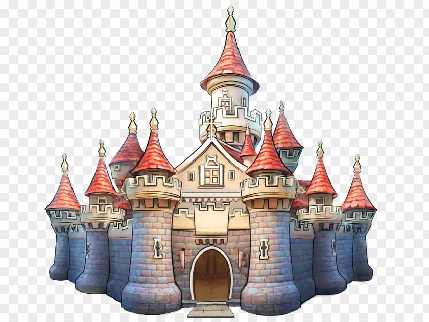 Hand-painted Cartoon Castle Painting PNG