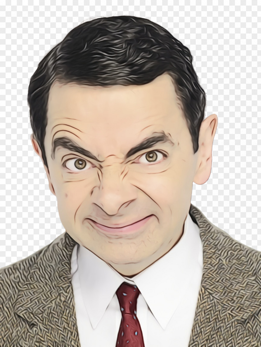 Rowan Atkinson Mr. Bean Moustache Portrait Face PNG