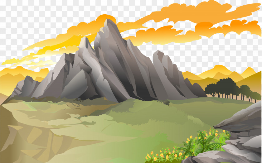 Vector Forest Landscape Mountain Euclidean Clip Art PNG