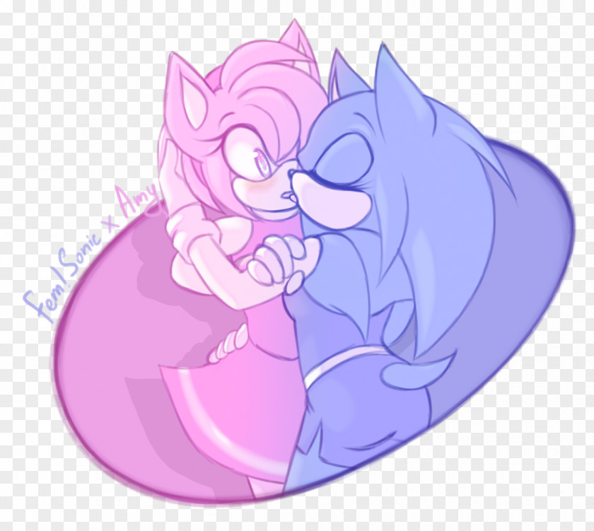 Amy Rose Tails Sonic The Hedgehog Eskimo Kissing PNG