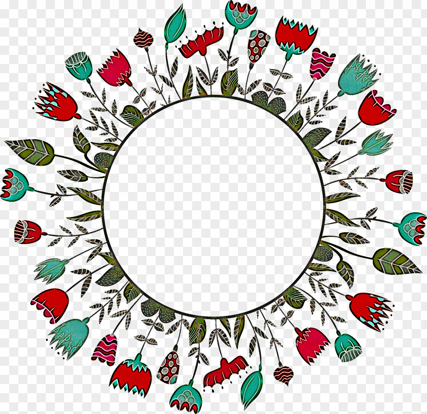 Flower Circle Frame Floral PNG