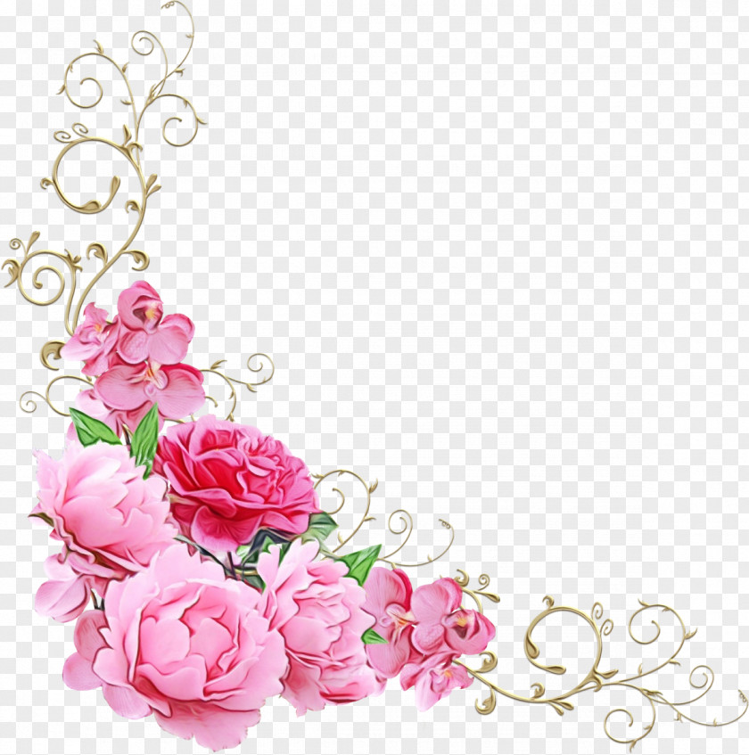 Floristry Peony Floral Background Ribbon PNG