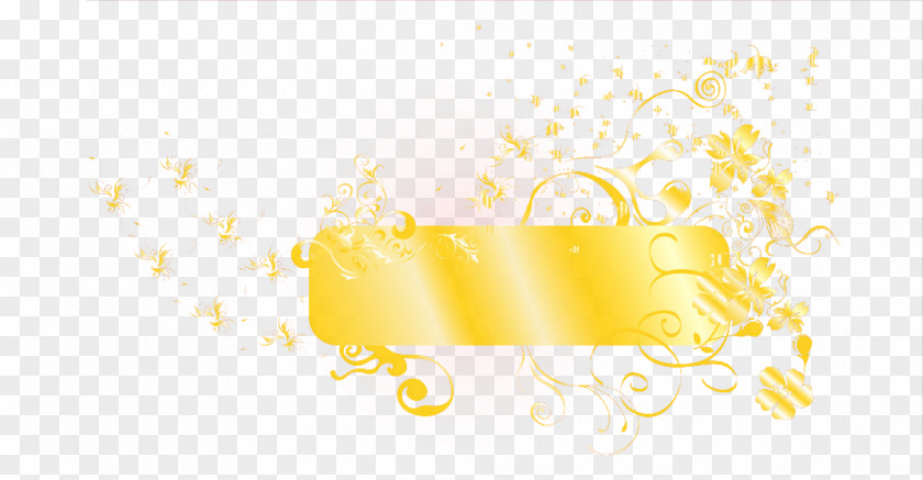 Golden Chinese Wind Title Bar Yellow Pattern PNG