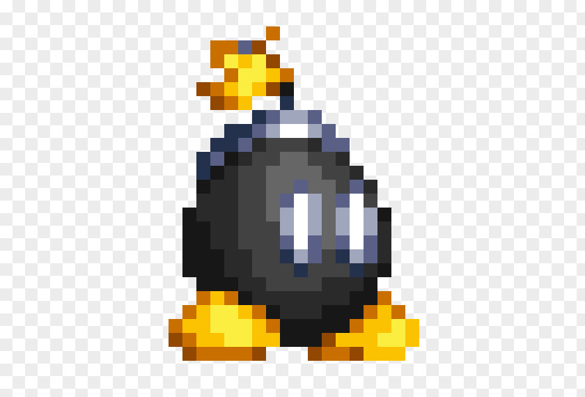 Mario Pixel Art Bob-omb Bomb 8-bit Color PNG