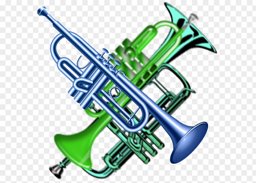 Objects Beautiful, Colorful Trumpet Cornet Object PNG