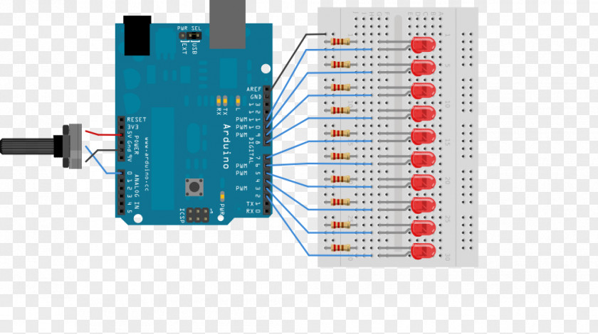 Robot Circuit Board Arduino LED Strip Light Light-emitting Diode Potentiometer Input/output PNG