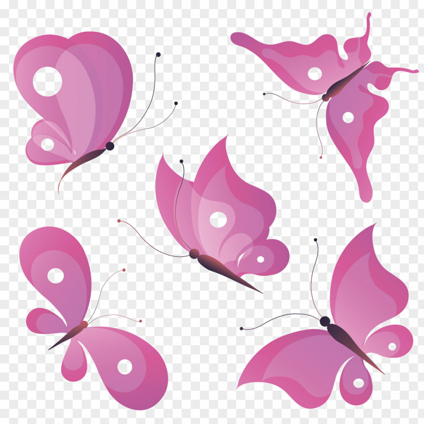 Pink Butterfly Silhouette Clip Art PNG