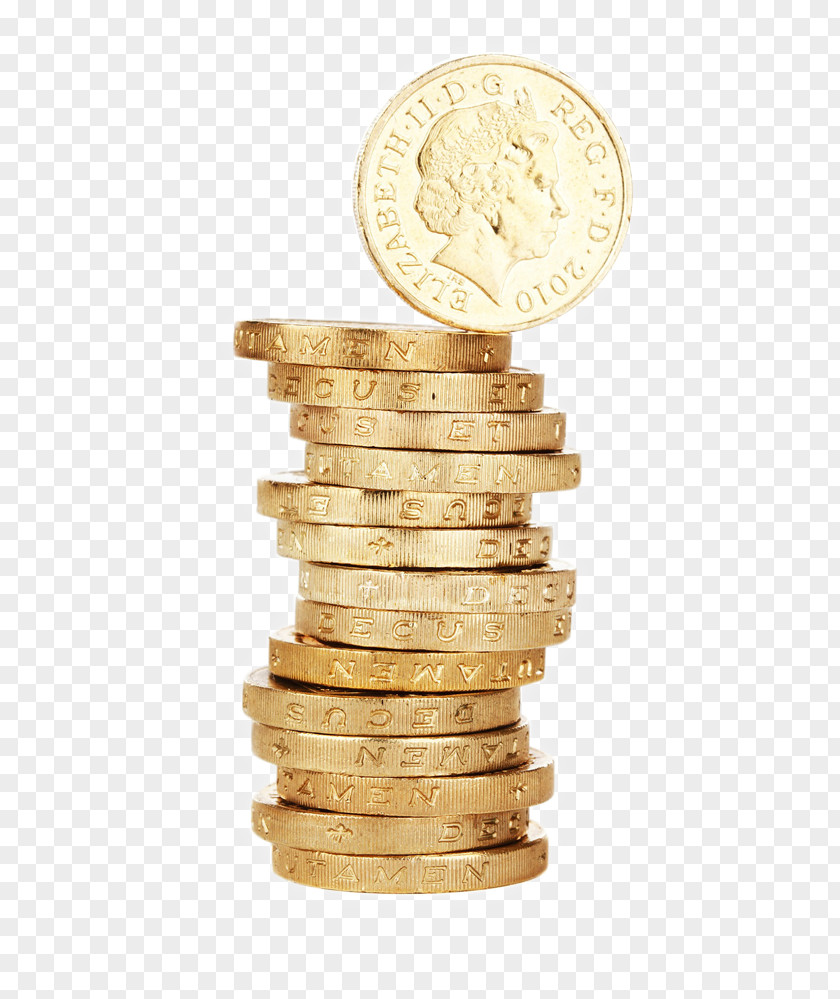 Coin Pound Sterling Gold One PNG
